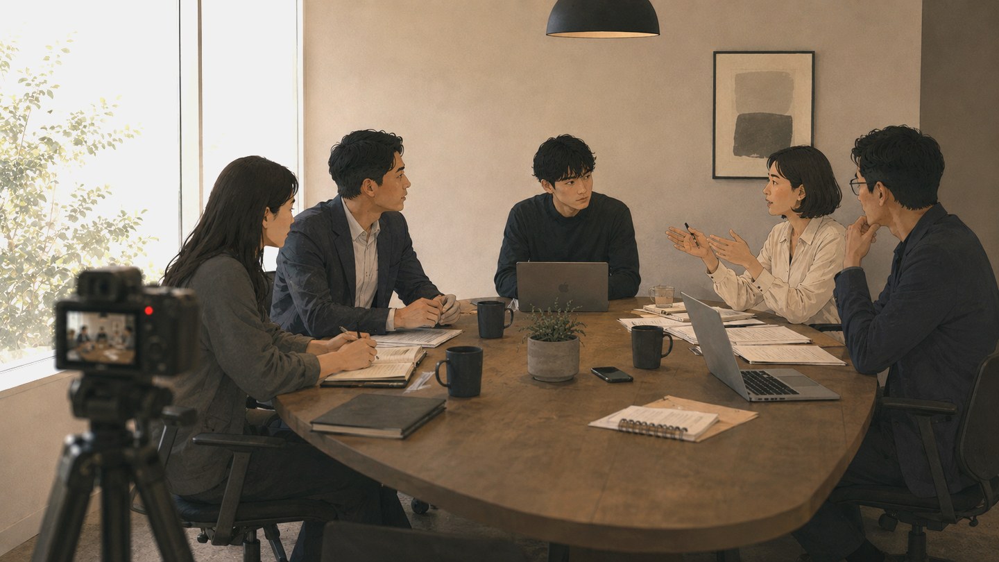 いつもの会議をカメラが静かに録画している